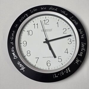 La Crosse Technology Wall Clock 10in Black Atomic WT-3102 Quote Inscribed Tested